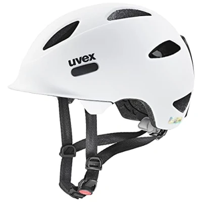 Image de uvex Oyo Casque de Vélo Léger pour Enfants Réglage la Taille Individuel à Compléter avec un Éclairage Led White Black Matt 50 54 cm