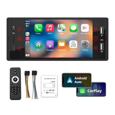 Image de Autoradio 1 Din Auto Audio Stéréo Bluetooth USB AUX Radio FM Prise en Charge de la caméra recul et du Volant Télécommande