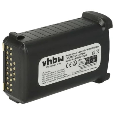 Image de vhbw Batterie Compatible avec Symbol MC9200 G, K, RD5000 Mobile RFID Reader Ordinateur Handheld (3400mAh, 7,4V, Li ION)
