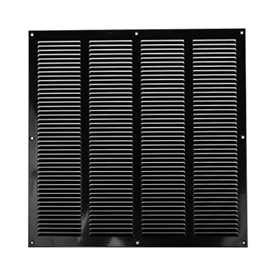 Image de Grille d&#039;aération pour noire de 40 cm x Couverture intérieure et extérieure Applications chauffage, refroidissement ventilation. (400 400 mm, noir)