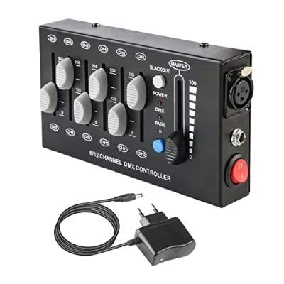 Image de Dmx Dimmer Contrôleur 512 Console 12 Canaux, Mini Table 12CH Dmx512 Light Controller Dmx, Portable Panneau de Commande Eclairage pour l&#039;édition du Programme la Scène d&#039;éclairage