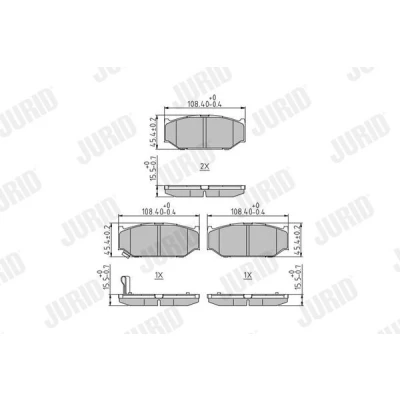 Image de JURID 573417J Jeu de plaquettes frein avec indicateur d&#039;usure sans accessoires SUZUKI: SWIFT 4, 3