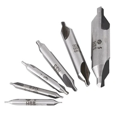 Image de Forets à centrer, 6 pièces 1/1.5/2/2.5/3/5mm 60 degrés HSS centrer de centrage applicables l&#039;acier, le fer, l&#039;aluminium, cuivre et d&#039;autres traitements