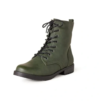 Image de Amazon Essentials Bottes Militaires à Lacets Femme, Vert, 38 EU