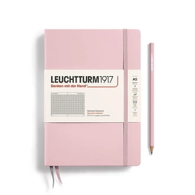 Image de LEUCHTTURM1917 361575 Carnet de notes Medium (A5), Couverture rigide, 251 pages numérotées, Powder, Quadrillé