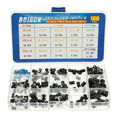 Image de BOJACK 15 valeurs 160 pièces inductance 10 uH à 20 mH DIP Kit d&#039;assortiment d&#039;inductances d&#039;inductance radiale