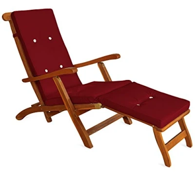Image de coussin pour chaise longue rouge siège inclinable bain de soleil relaxation intérieur extérieur hydrofuge
