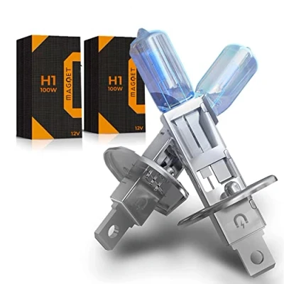 Image de Pack 2 Ampoule H1 100W Lampe Xenon Effect Lumière Halogène 12 V Super Bright Fog HID Blanc Pour Voiture et Moto