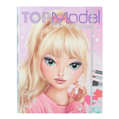 Image de Depesche 12876 TOPModel Make Up Studio Trousse créative pour créer de beaux looks maquillage, avec bloc coloriage, palette maquillage et 4 pinceaux
