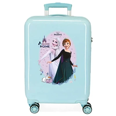 Image de Disney Frozen Arendelle Is Home Valise de cabine bleue 38 x 55 20 cm rigide ABS fermeture à combinaison latérale 34 L 2,66 kg 4 roues doubles bagage main