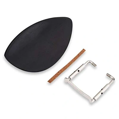 Image de Bnineteenteam Mentonnière pour Violon, en Bois ébène avec Bande et de résineux Accessoire Instrument Musique 4/4 Taille Violon Mentonniere