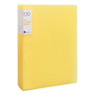 Image de Wisebom Lot de 100 pochettes transparentes A4 Avec Pour rapports, partitions, brochures Jaune