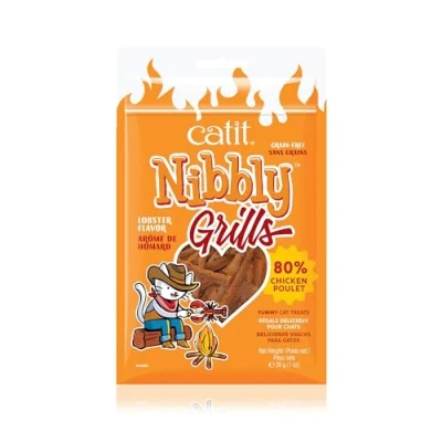 Image de Catit Nibbly Grills Bandes à mâcher pour Chat en Filet de Poulet avec Homard 30 g