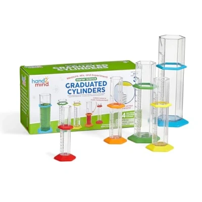 Image de Learning Resources Cylindres gradués Starter Science, partir de 3 Ans, Laboratoire, Jouets Mesure éducatifs, kit Chimie pour Enfants, matériel Scientifique Scolaire, 95813, Taille Unique
