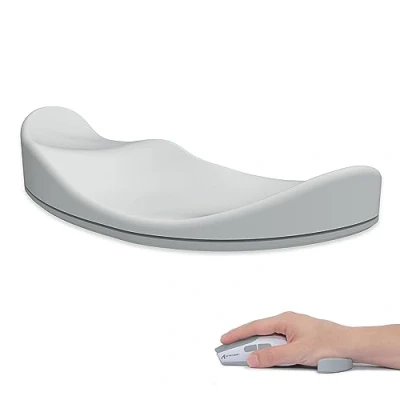 Image de Attack Shark Repose Poignet de Souris en Silicone, Support Ergonomique, Empêche Le RSI, Glisse Douceur, Portable Léger, pour la Maison, Bureau, Jeu Main Droite Gris