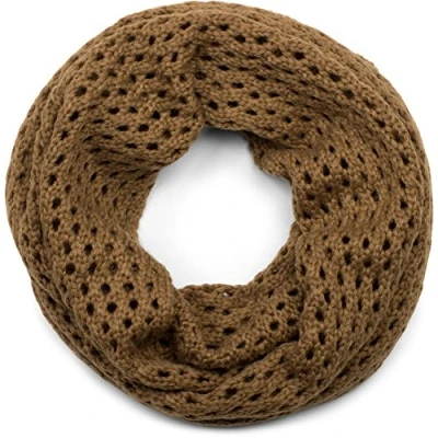 Image de styleBREAKER écharpe loop tricotée avec motif ajouré, snood uni en maille ajourée, d&#039;hiver, unisexe 01018156, couleur:Cognac
