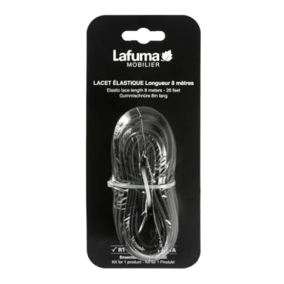 Image de Lafuma Mobilier Lacet élastique pour lit de soleil Siesta L et fauteuils relax, Longueur: 8 m, Couleur: Noir, LFM2405 0247