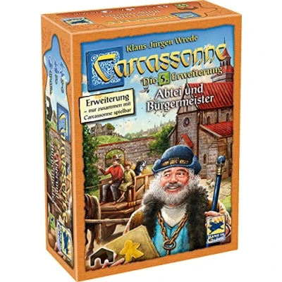 Image de Asmodee Hans im Glück Carcassonne Abbaye et Maire 5e Extension Jeu de Famille société 2 6 Joueurs À partir 7+ Ans 40+ Minutes Français