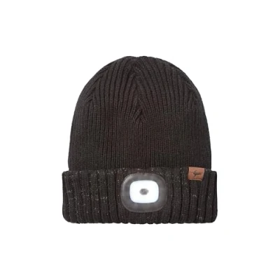 Image de SEALSKINZ Bonnet Heydon avec bord retroussé et LED, imperméable, pour temps froid, noir, taille L/XL