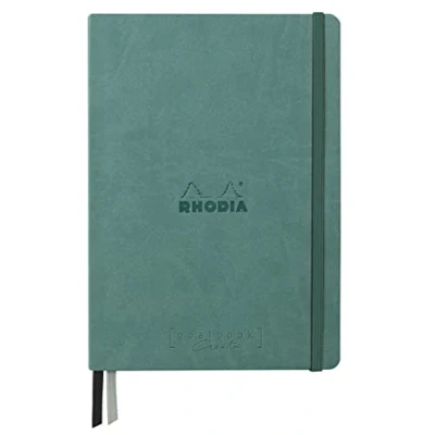 Image de RHODIA 194448C Carnet Rigide Bullet Journal Goalbook Creation Eau A5 14,8 x 21 cm Pointillés Dot 160 pages Papier Clairefontaine Maya Noir Lisse 120 g/m² 2 Rubans Couverture Simili Cuir