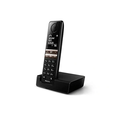 Image de Philips D4702B / 34 Téléphones sans Fil Pack 2 (rétro éclairage, HQ sonore, 16 Heures, numéros de téléphone, Haut Parleur, Mon Son, privé, Alarme, indicateur d&#039;événement, Le Mode Eco +) Noir