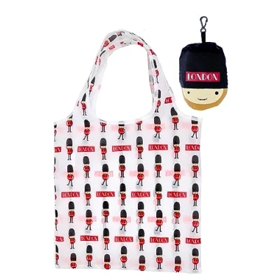 Image de Puckator Sac à provisions pliable réutilisable Motif gardien souvenir de Londres Sacs pliants fourre tout courses dans une