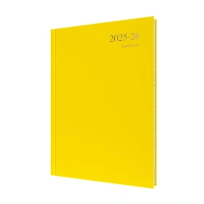 Image de Collins Agenda « Essentials » sur 12 mois, mi année académique, juillet 2025 à 2026, un jour par page, couverture rigide, jaune