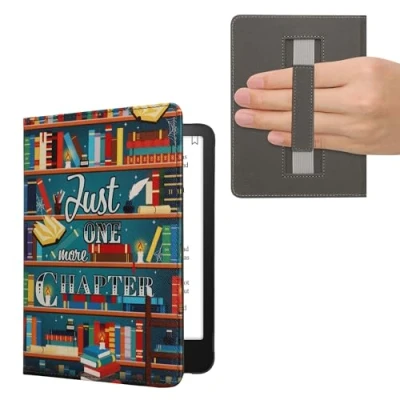Image de kwmobile Étui Compatible avec Amazon Kindle Paperwhite (12. Gen 2024)/Kindle Colorsoft Coque à Rabat magnétique Tablette eReader Similicuir Sangle Multicolore