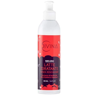 Image de Lait hydratant sans rinçage Baby Curly avec des cheveux afro et bouclés au beurre de karité (250ml)