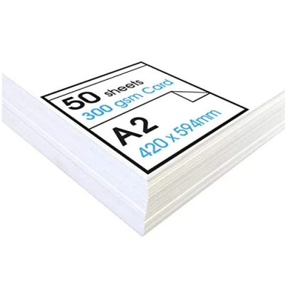 Image de Artway Studio A2 Carte Blanche Idéal pour la présentation, l&#039;affichage, le montage et papier cartonné 300gsm (50 feuilles)