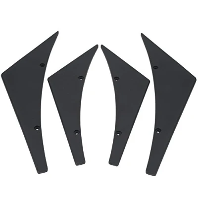 Image de Qiilu Becquets Avant, 4 pièces Ailerons de séparateur lèvre Pare Chocs Avant Voiture, Aileron Corps Universel Canards (Noir)