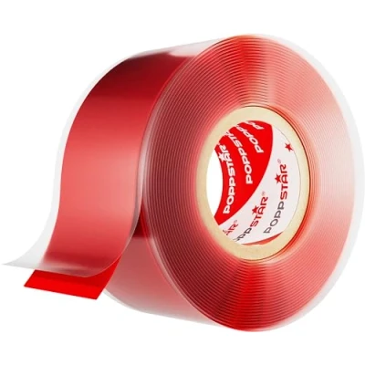 Image de POPPSTAR 1x 3m ruban en silicone auto fusionant (auto amalgamant, vulcanisant), isolant et bande d&#039;étanchéité (eau, air), 25 mm de large, rouge