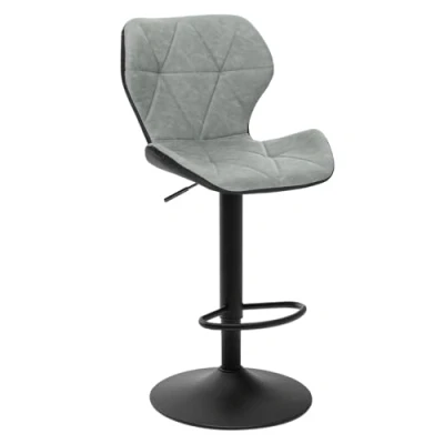 Image de EUGAD Lot de 1 Tabouret Bar réglable en Hauteur Similicuir,Tabouret comptoir Style rétro,Gris 0664BY