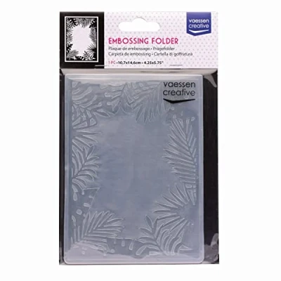 Image de Vaessen Creative Classeur de gaufrage, bordure jungle, 14,6 x 10,7 cm, pour ajouter la texture et dimension à vos projets loisirs créatifs, scrapbooking, albums photo, enveloppes comme