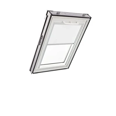 Image de Store d&#039;obscurcissement Roto Original ZRV Occultation Presque Totale Rail de Guidage Argent Commande Manuelle pour Les Fenêtres Toit la série Q avec Taille 078/078 07/07 Blanc
