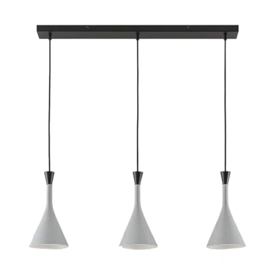 Image de Lindby Suspension Flynn à intensité variable (Moderne) en Gris e. a. pour Salon &amp; Salle manger (à 3 lampes, E14), Luminaire, Lampe Plafond, Luminaire Plafonnier,