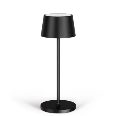Image de Stilosa XL Lampe de Table Sans Fil Bureau Led Rechargeable à poser tactile Connecteur USB C Lampes Rechargeables Design Intérieures et Extérieur Noir