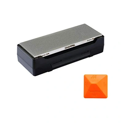 Image de SHARPAL 162N Pierre à aiguiser diamant avec boîte de rangement, double grain, grossier/extra fin, aiguiseur couteau base antidérapante et guide d&#039;angle (20,3 cm x 7,6 cm)