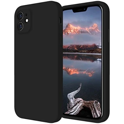 Image de Cordking Designed for iPhone 11 Case, Silicone [Straight Edges] &amp; [Camera Protecion] Upgraded Phone Case with Soft Anti Scratch Microfiber Lining, 6.1 inch, Black