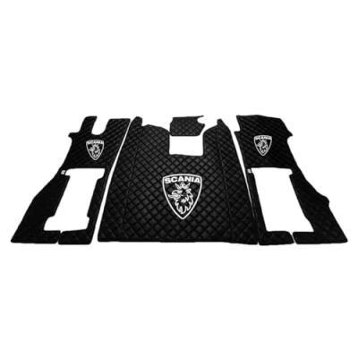 Image de KRAMTRUCK tapis de sol rembourré Compatible avec Scania R à partir 2017 voiture en caoutchouc les Siège passager ou rotatif (noir)