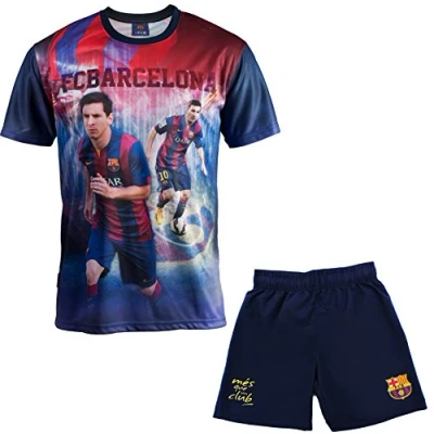 Image de Fc Barcelone Ensemble Maillot + Short Barça Lionel Messi Collection Officielle Taille Enfant garçon 8 Ans