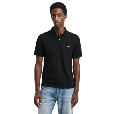 Image de GANT Reg EMB Archive Shield Polo, Noir, XL Hommes