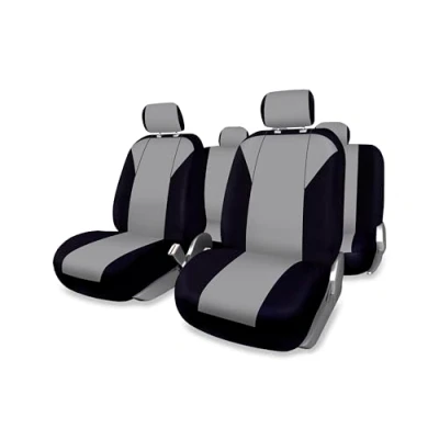 Image de +PWR Car Parts Set Universel de Housses siège Firenze Gris et Noir. Compatible avec l&#039;airbag, Ensemble Complet pour 5 sièges.