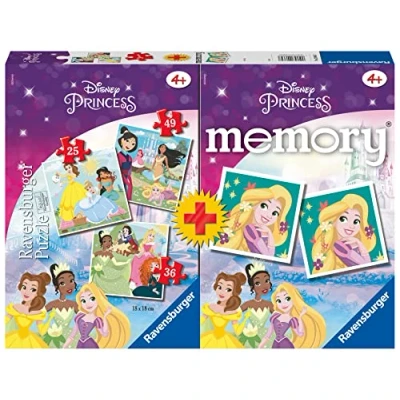 Image de Ravensburger Multipack Memory® et Puzzle Disney Princess, Jeu pour Enfants, Âge recommandé 4+, 20864 7, Multicolore