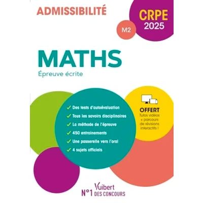 Image de CRPE 2025 Maths Epreuve écrite (M2): Manuel + Parcours de révisions interactifs !