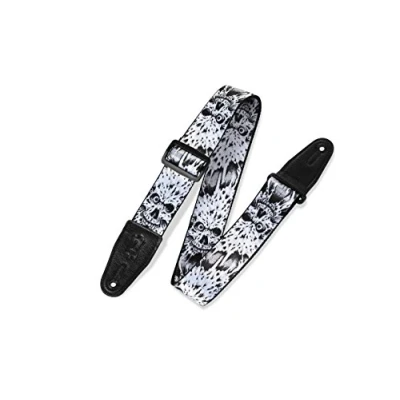 Image de Levy&#039;s MP 16 Sangle de Guitare Prints Polyester Garment Leather Ends 2&quot; Scarey Face