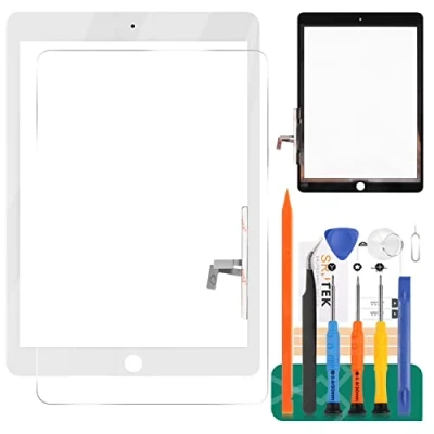 Image de Écran Tactile de Rechange pour iPad 9.7 2017 A1823 A1822, écran numériseur, 5/Air 1er Tactile, kit pièces réparation, avec Verre trempé + Outils (Pas LCD, sans Bouton