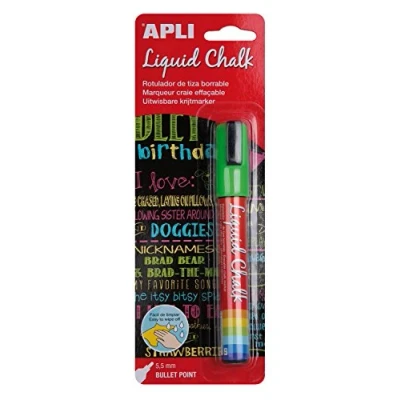 Image de Apli 13958 Marqueur craie liquide effaçable vert pointe ronde 5,5 mm