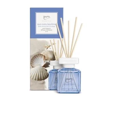 Image de ipuro Essentials Parfum d&#039;intérieur Sunny Beachtime 50ml Notes de Pamplemousse, Citron, musc Blanc Diffuseur à bâtonnets Frais, Estival et Lumineux pour Maison