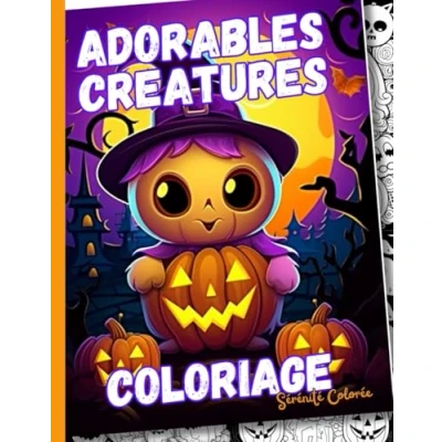 Image de adorables créatures Coloriage: Entrez dans l’univers enchanteur d&#039;Halloween avec ces